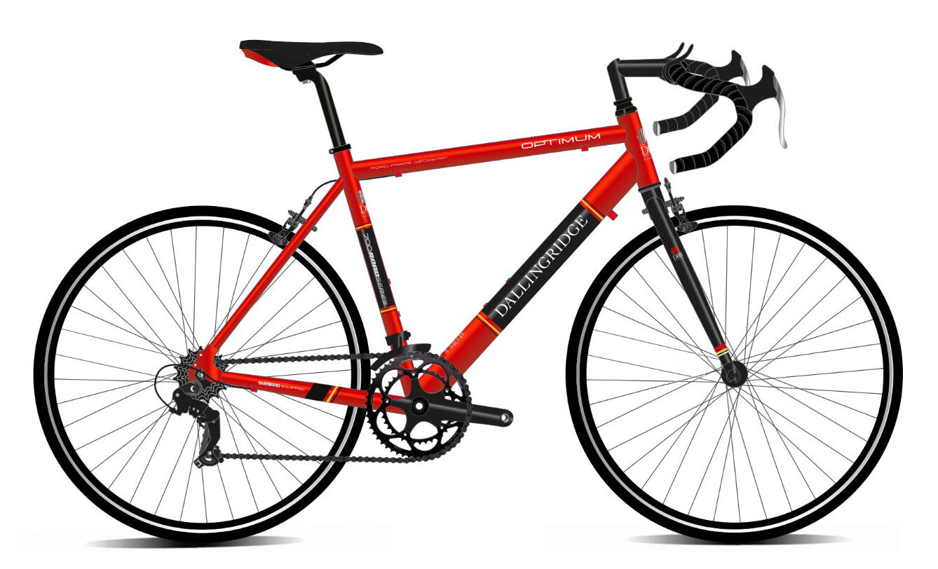 DALLINGRIDGE Dallingridge Optimum Unisex Road Bike, 700c Wheel - Gloss Red/Black