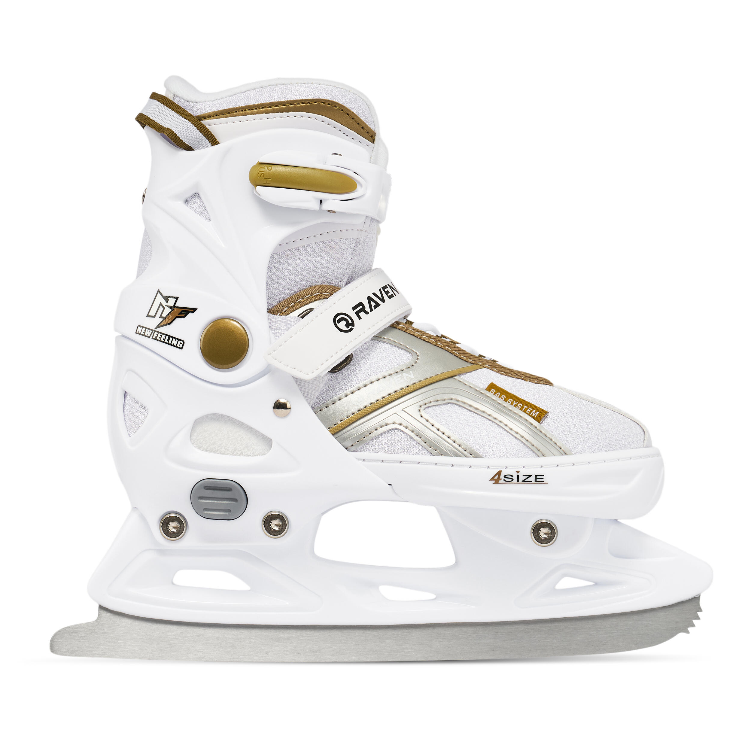 Pattini a rotelle regolabili 2in1 Pulse Bianco/Oro 4/7