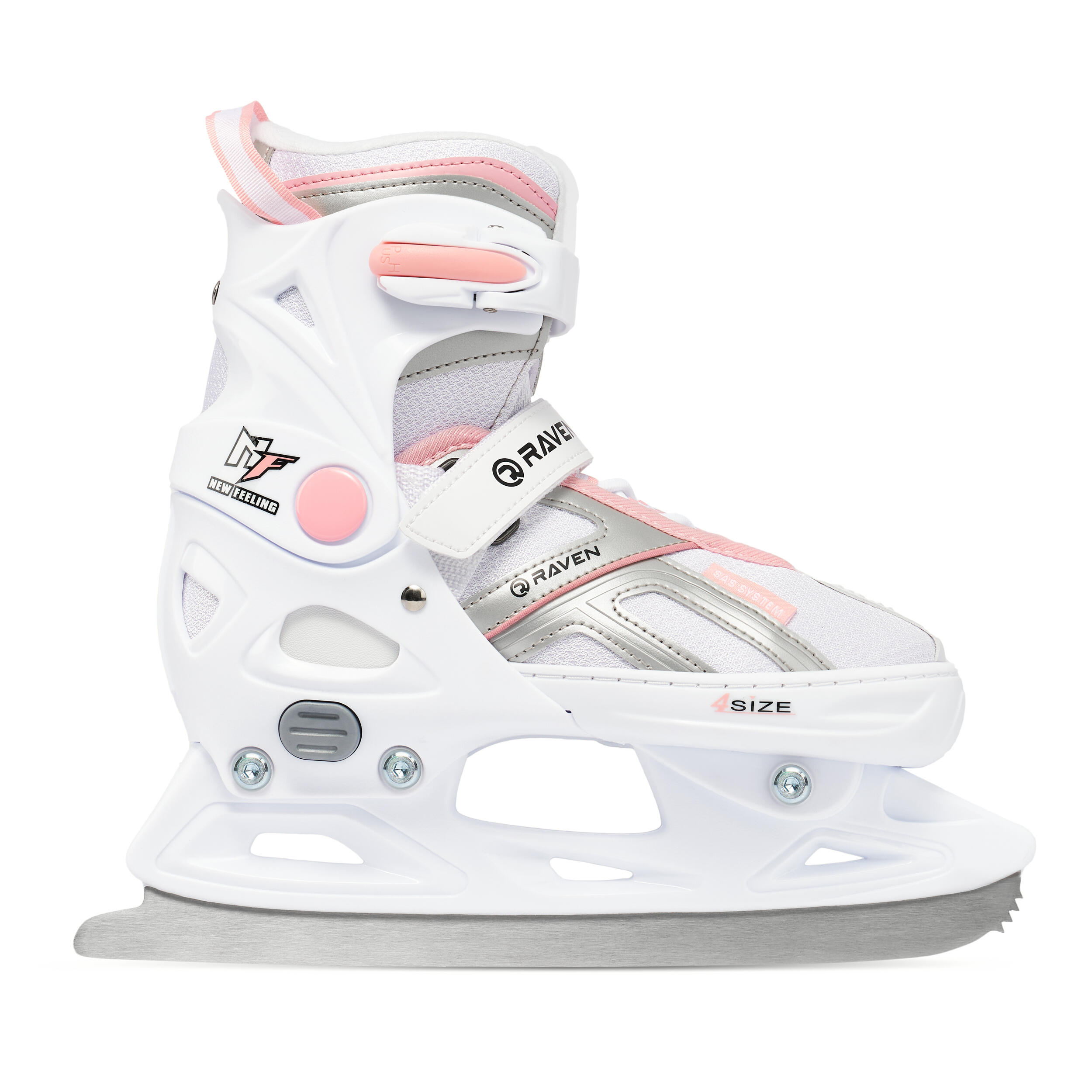Inline Skates Inliner Raven Profession verstelbaar (Zwart/Roze met blades, 38-42(25cm-27,5cm