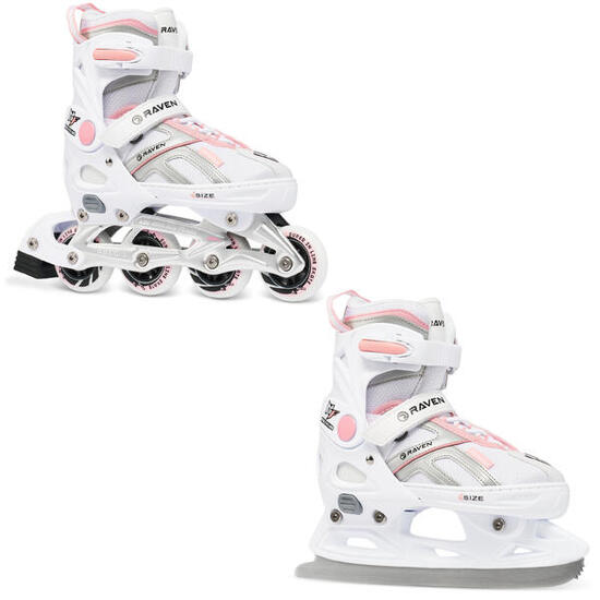 Patines Ajustables 2en1 Pulse Blanco/Rosa