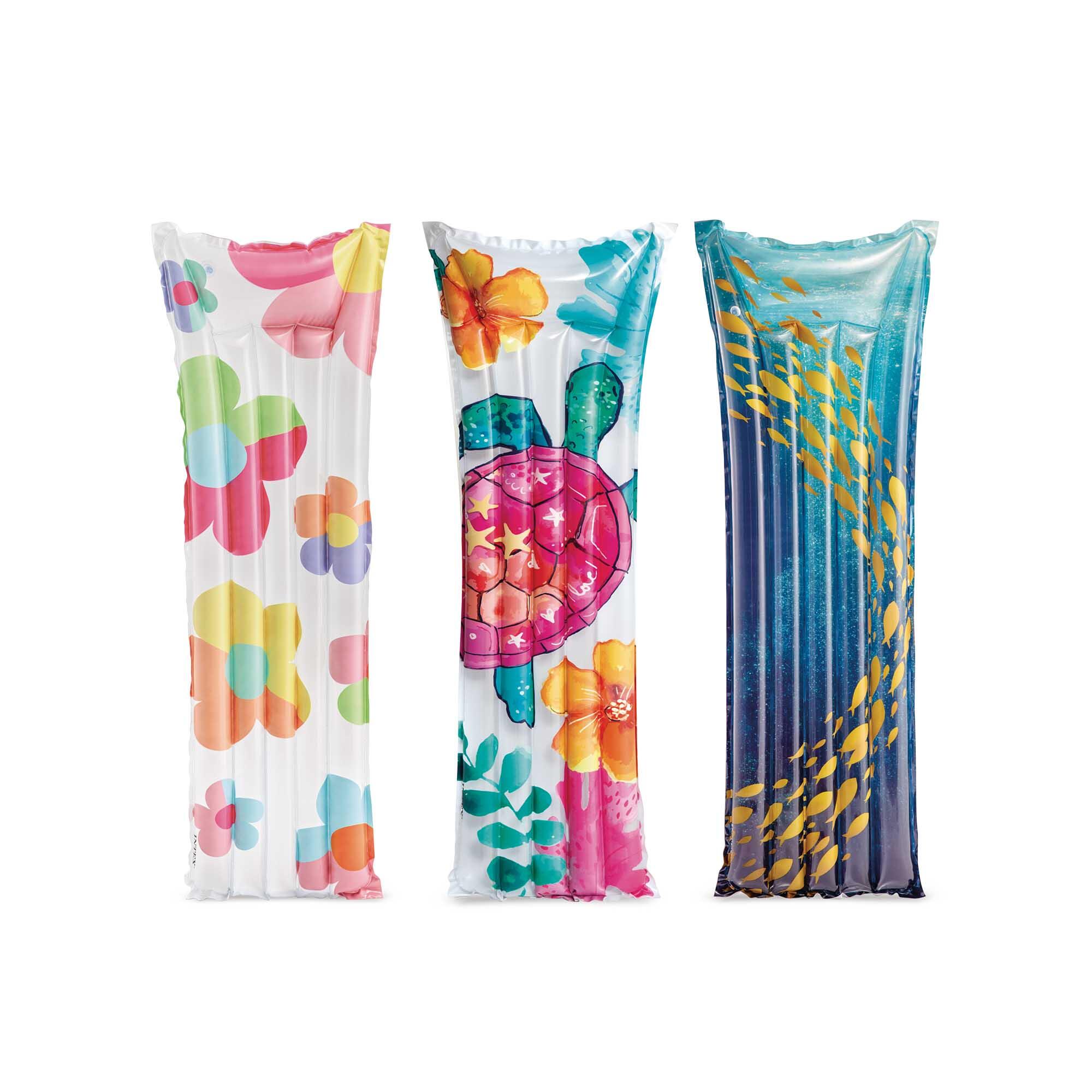 INTEX Intex 59720EU - Materassino Mare Floreale, Colori Assortiti, 183x69 cm