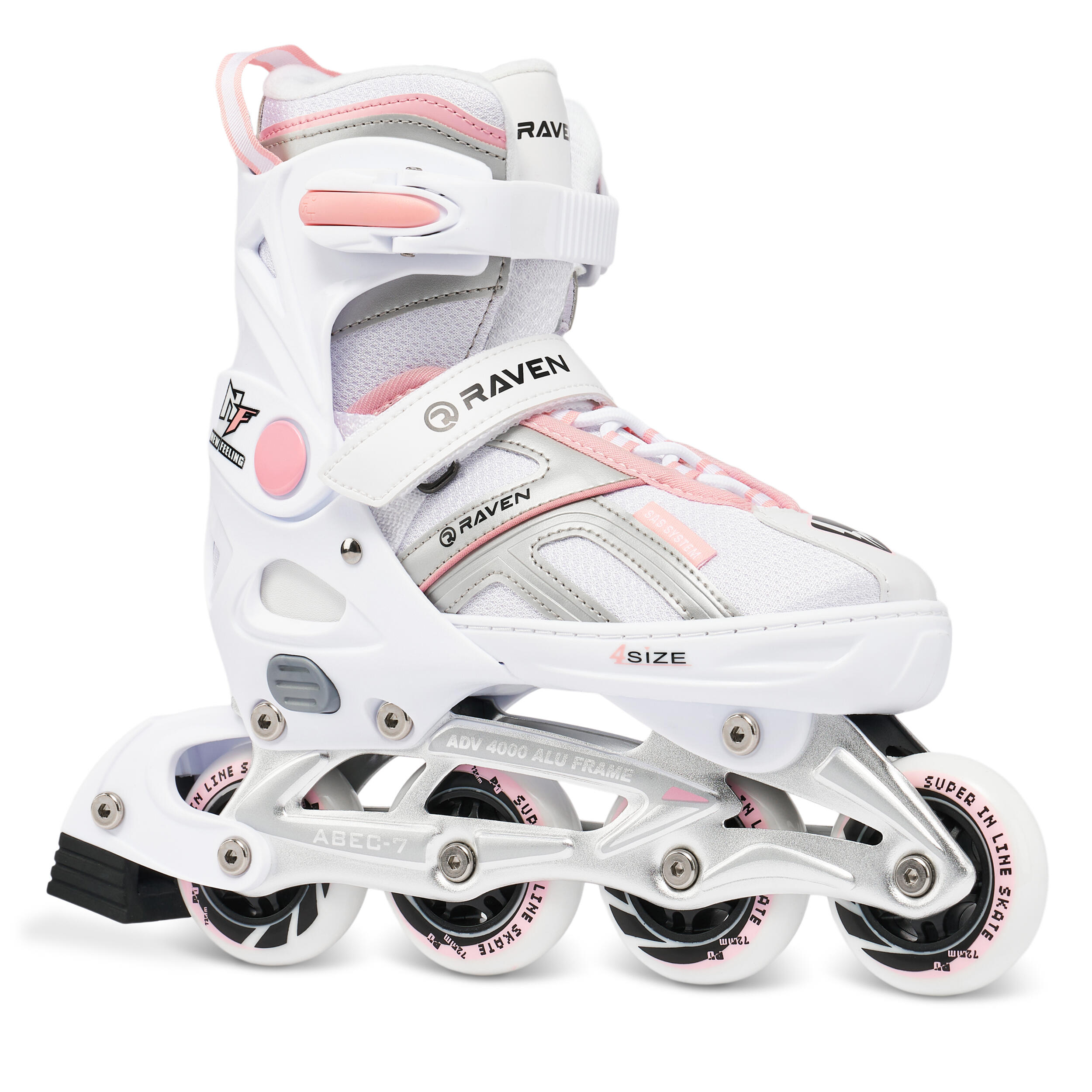 Raven - Roller Réglables Raven Pulse - Rollers En Ligne - Blanc|rose - 39/42 - Decathlon