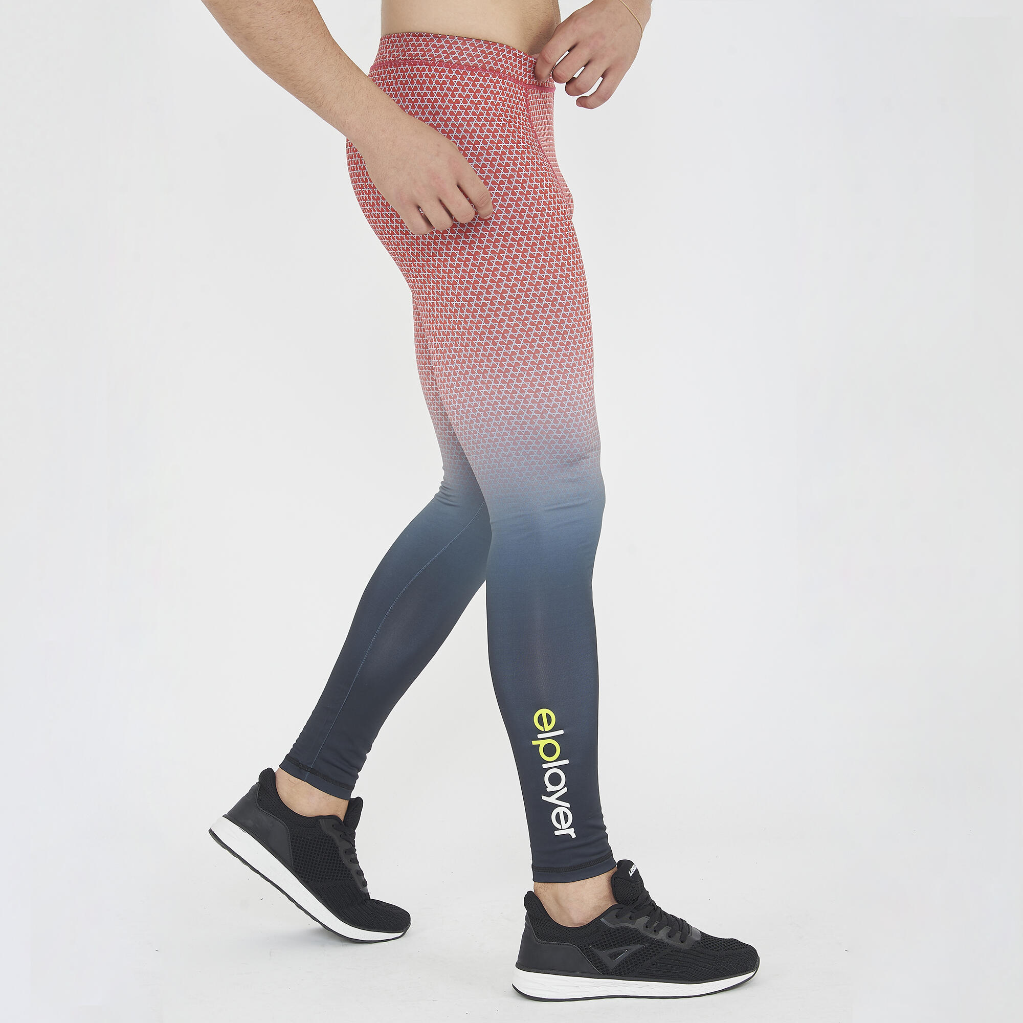 Training-Legging PIRAMID herren rot schwarz 3/6