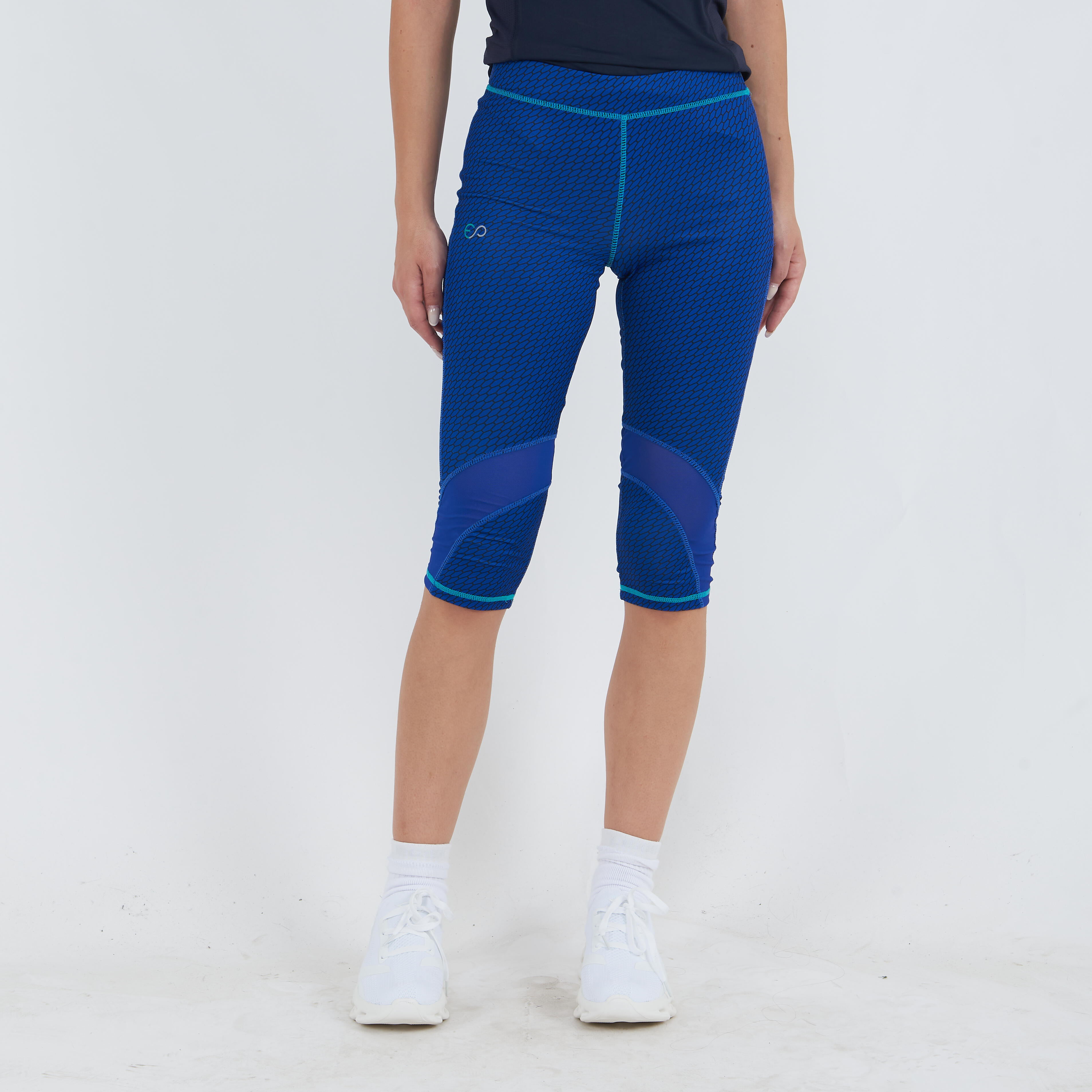 Elplayer - Legging D'Entraînement 3/4 Asyr Pour Femme - Corsaire De Running - Bleu - Decathlon