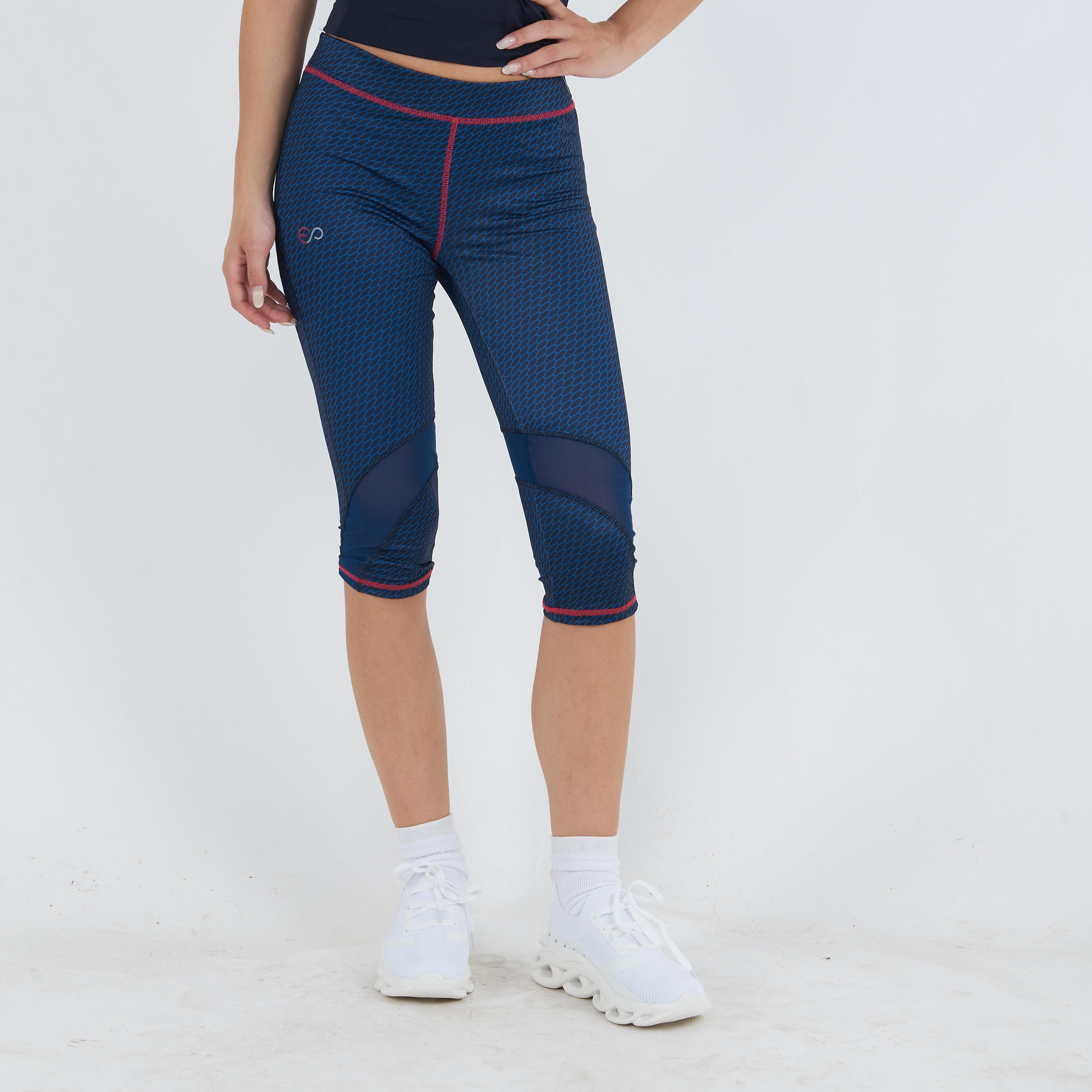 Elplayer - Legging D'Entraînement 3/4 Asyr Pour Femme - Corsaire De Running - Bleu|rose - Decathlon