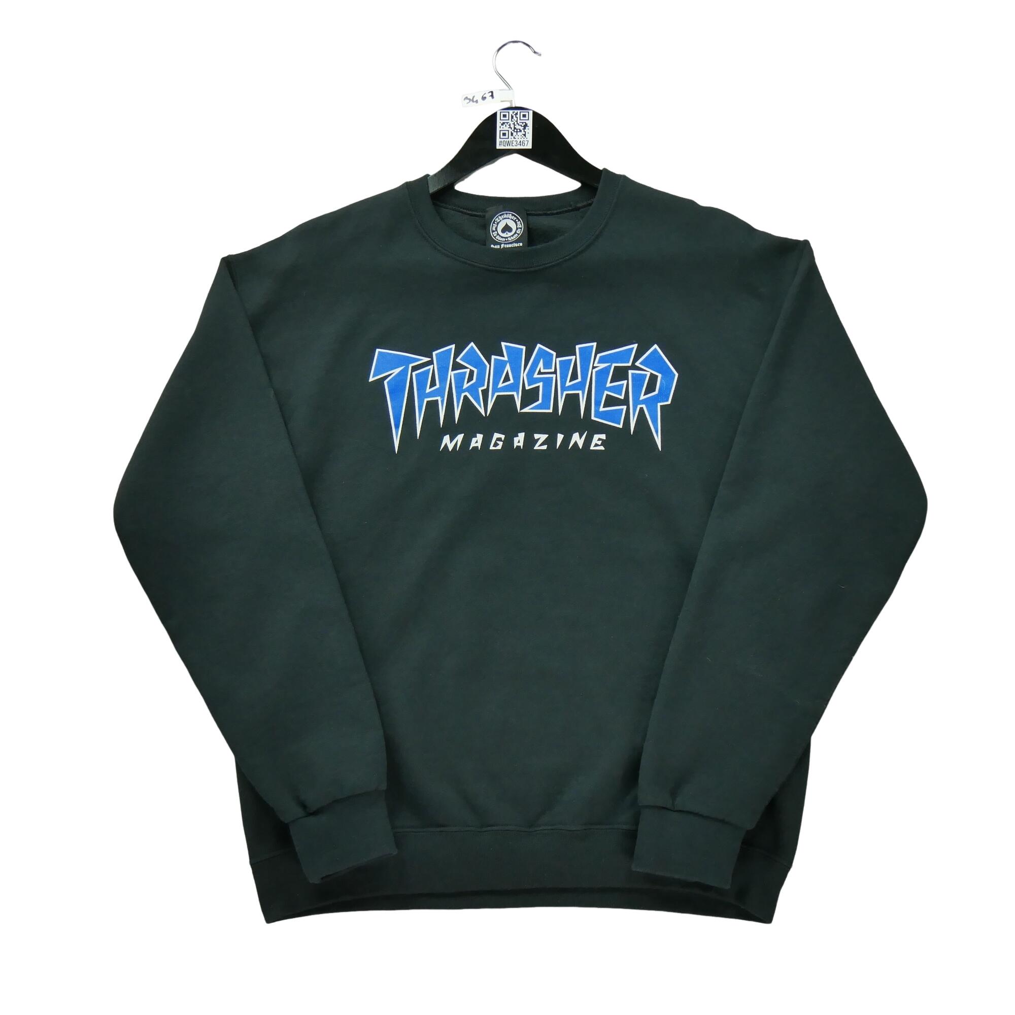 Thrasher Skateboard Felpa Thrasher Nera Con Cappuccio Thrasher