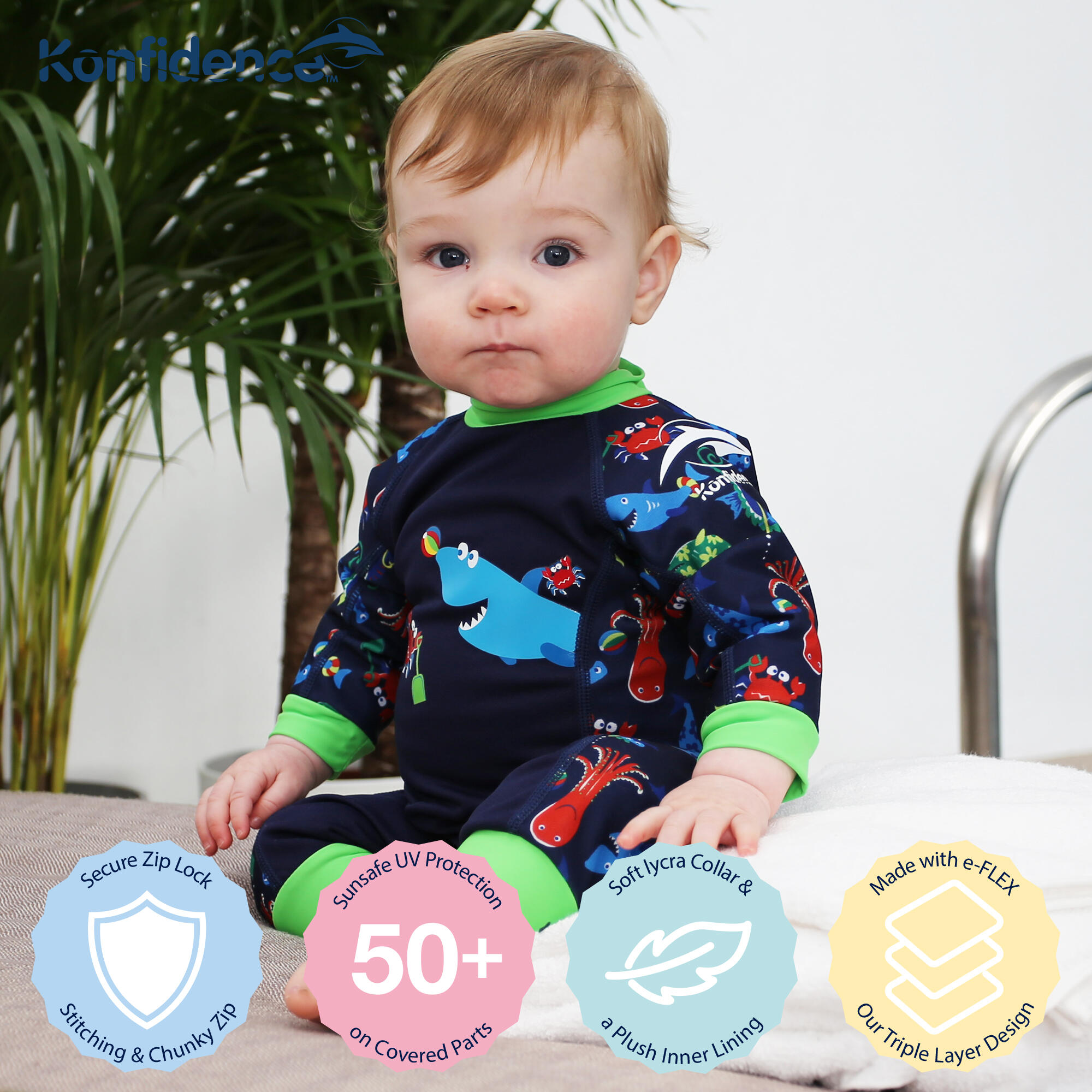 Konfidence Splashy™ Swimsuit Made With e-Flex™ 2/7