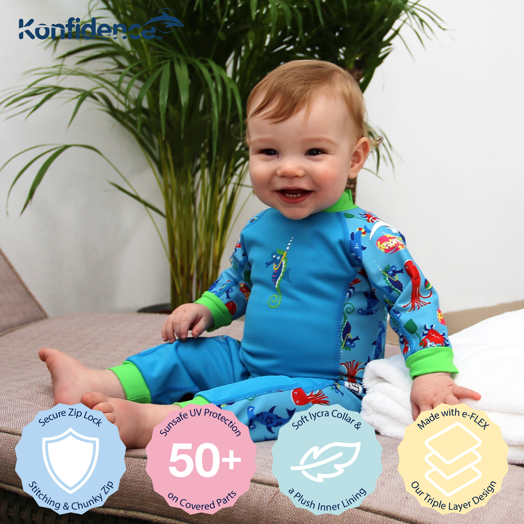 Konfidence Splashy™ Swimsuit Made With e-Flex™ 2/7
