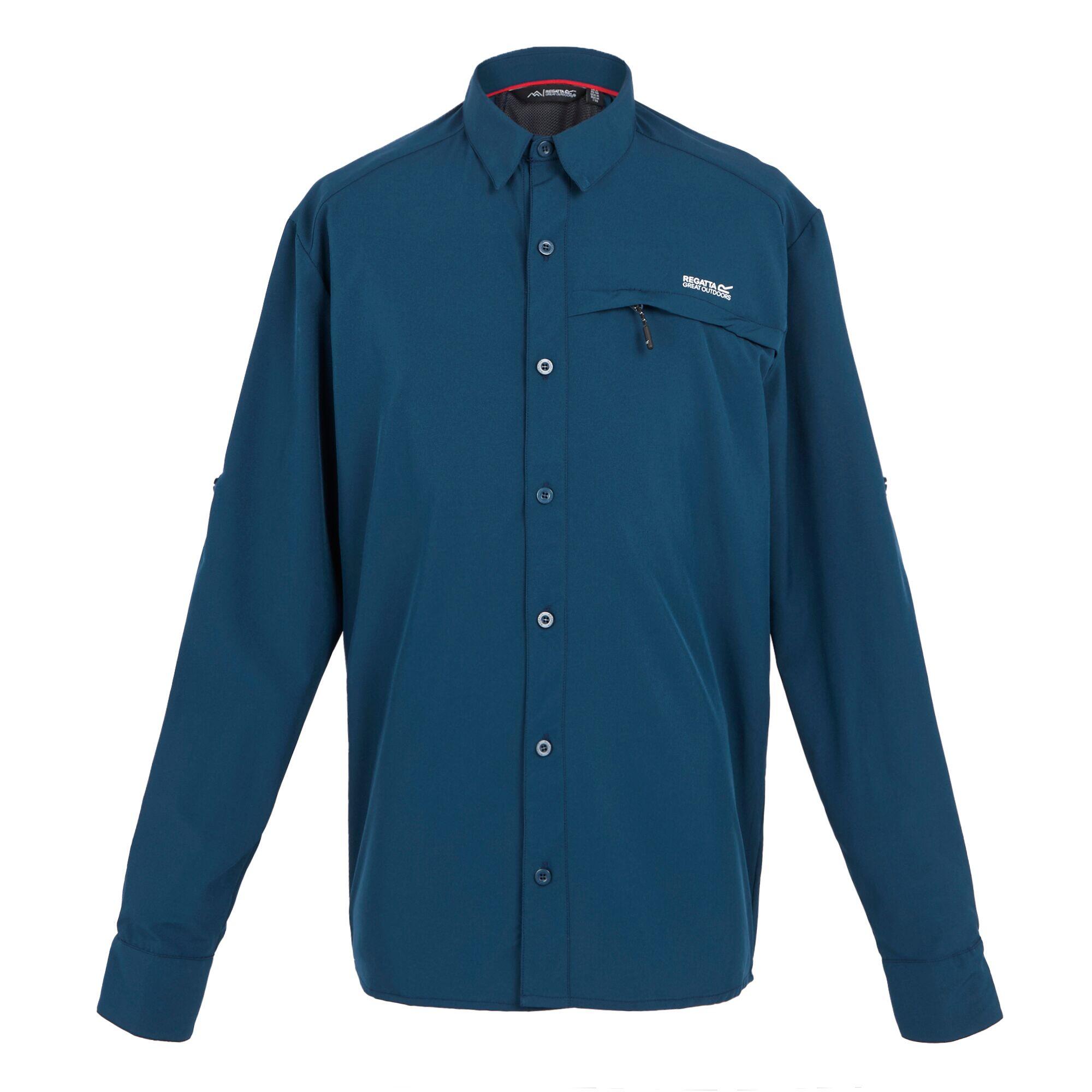 Camiseta Hombre Plaid Regatta Travel Packaway L/S Shirt 5/7