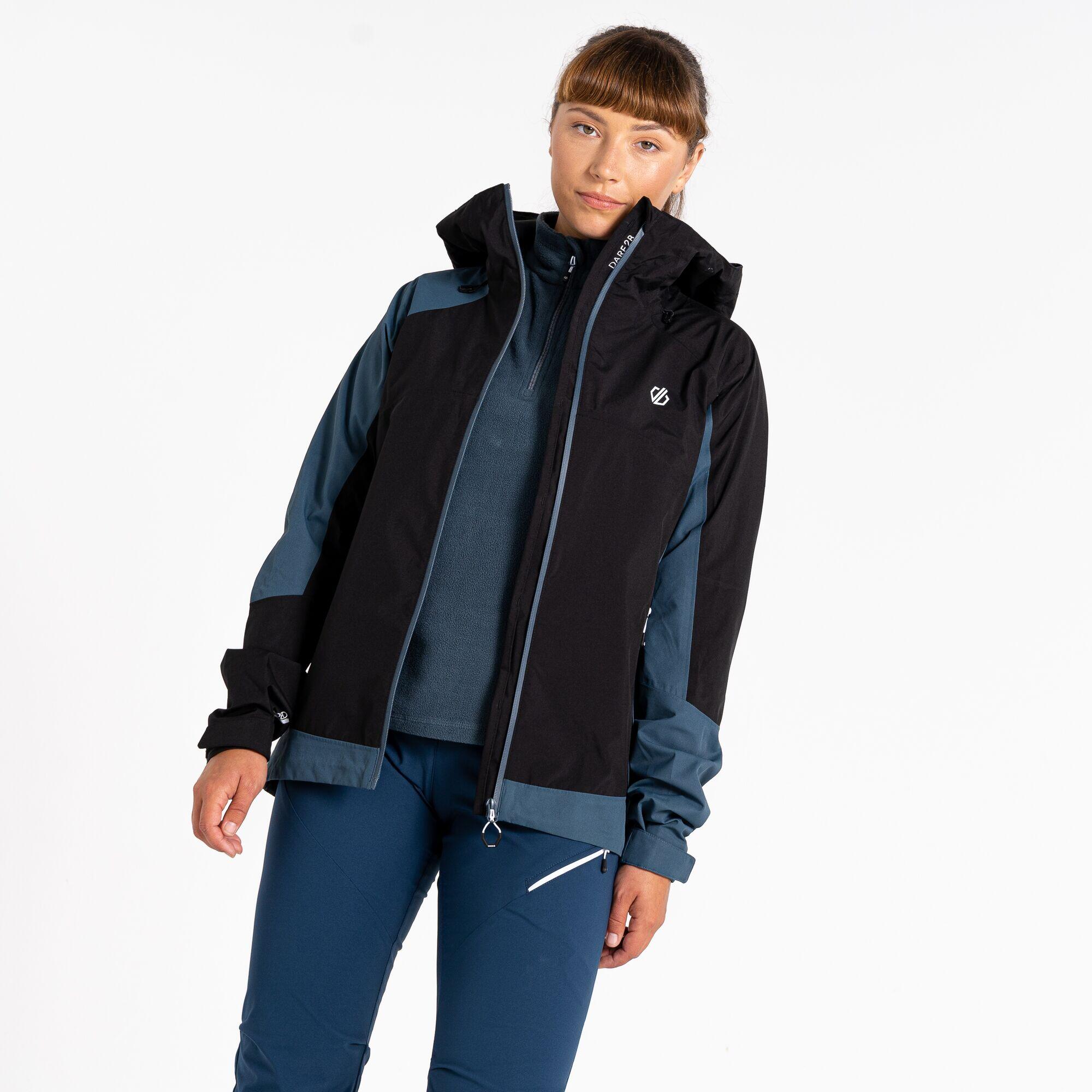 Damen Wandern Jacke wasserdicht, atmungsaktiv Schwarz Decathlon