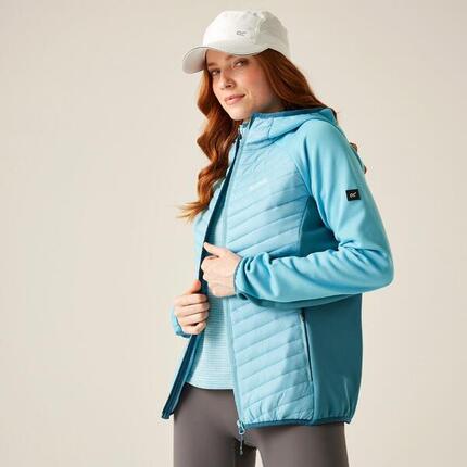 Veste Andreson matelassée hybride extensible à capuche déperlante pour femme