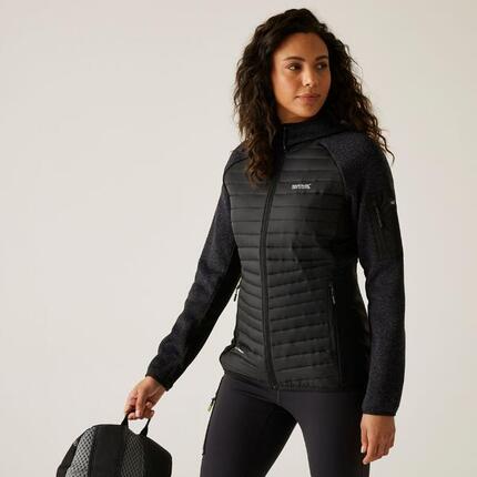Veste Andreson matelassée hybride extensible à capuche déperlante pour femme