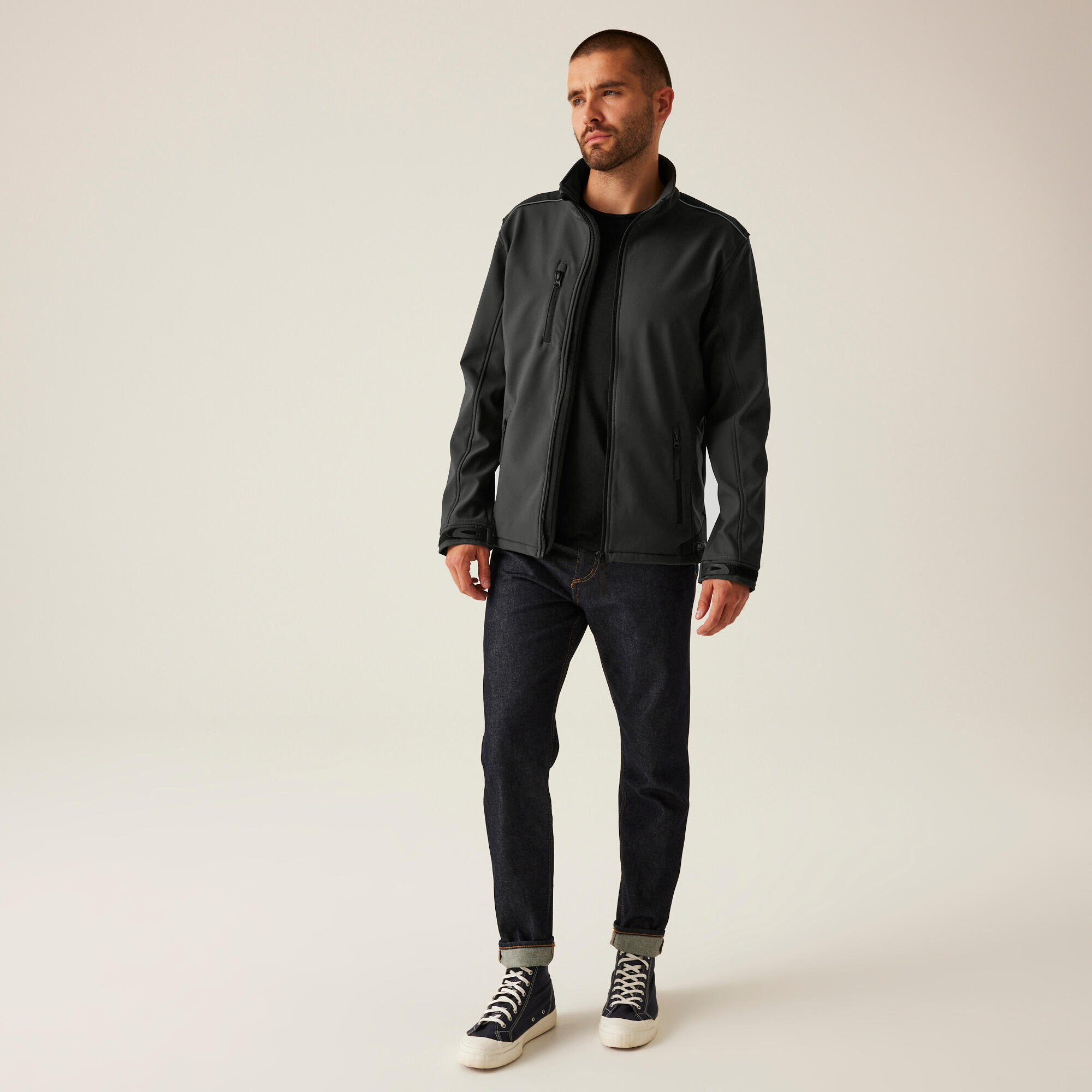 Herren Wandern Jacke - Sandstorm Softshell, schwarz 3/5