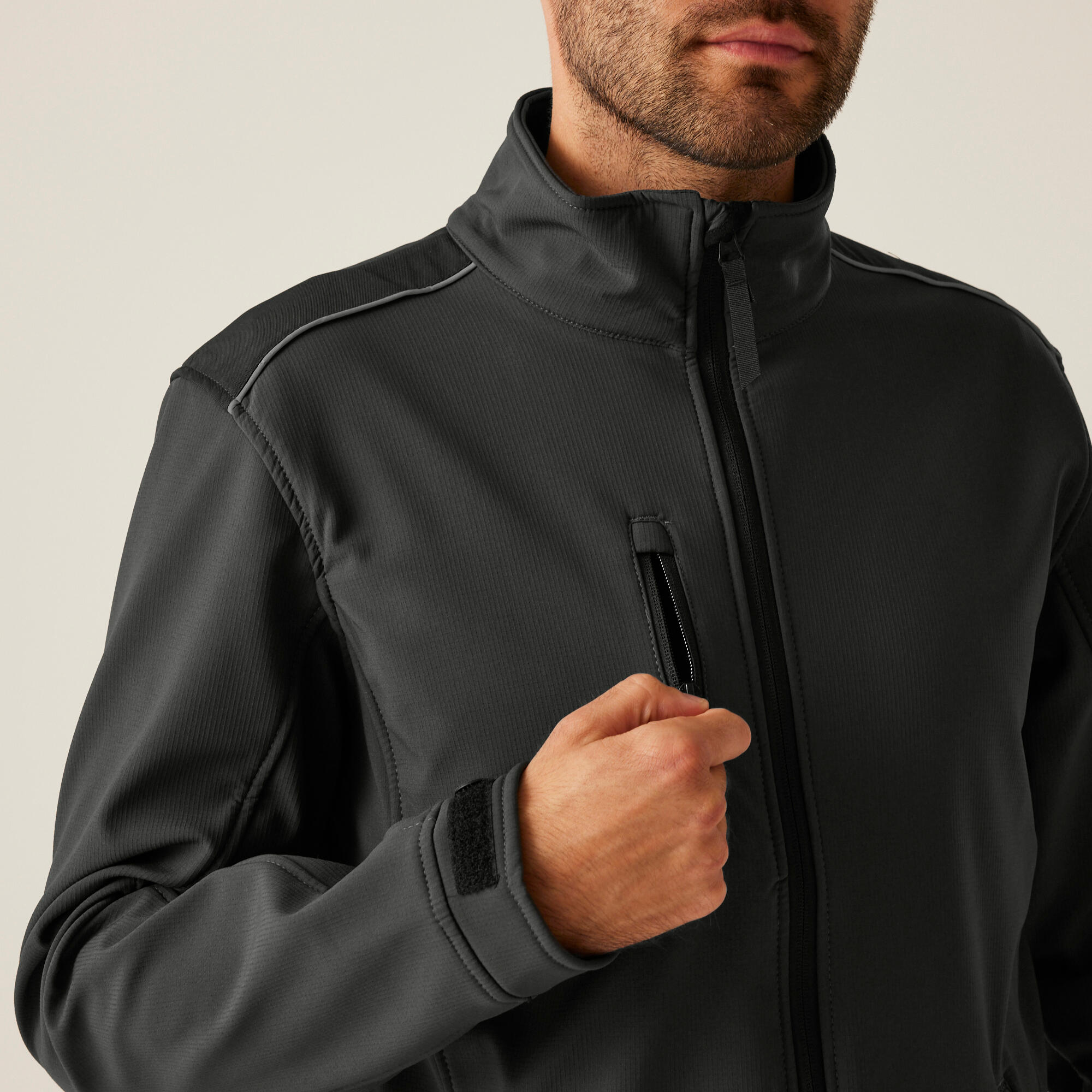 Herren Wandern Jacke - Sandstorm Softshell, schwarz 5/5