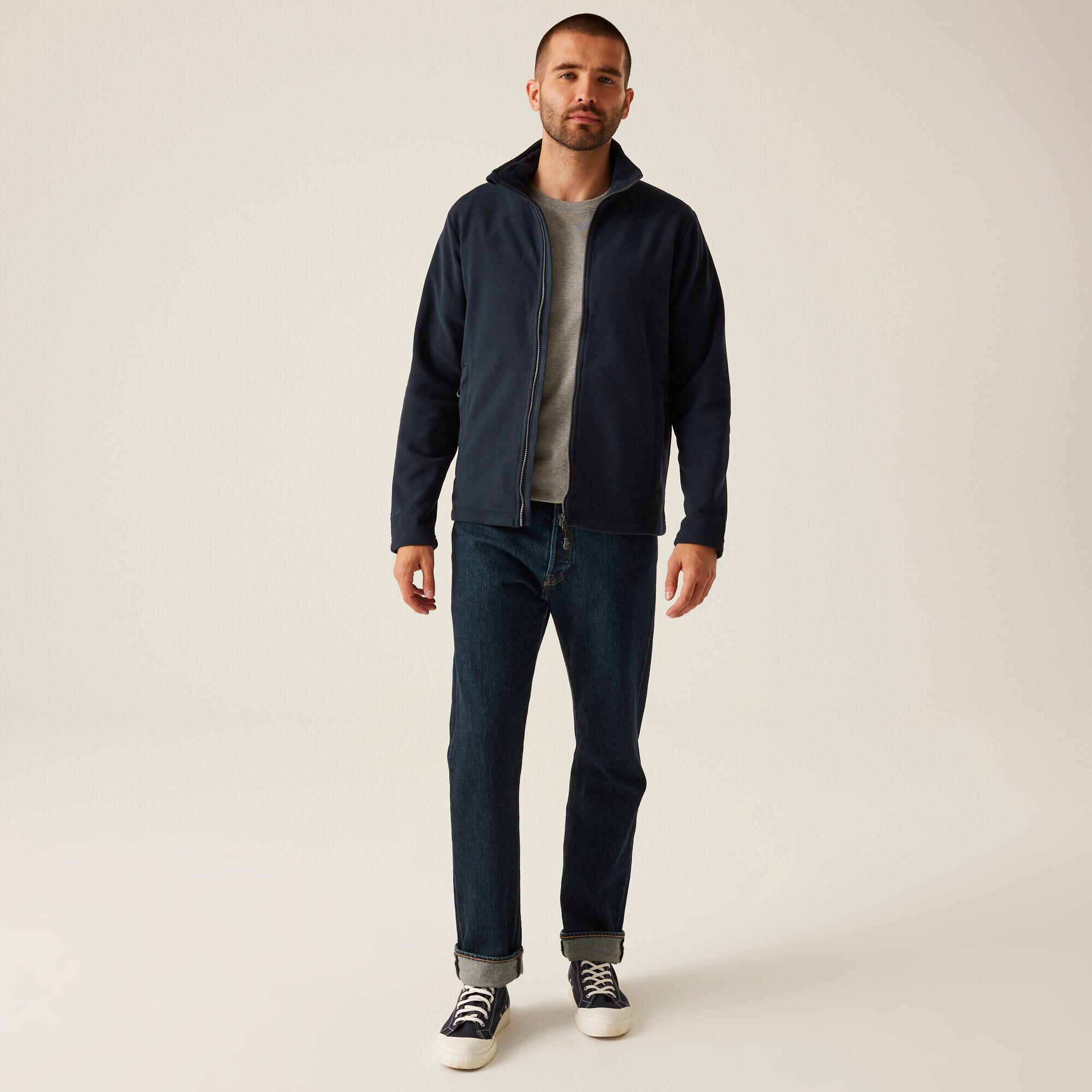 Herren Wandern Fleece - Honestly Made Recycled Full Zip Microfleece, blau 3/5