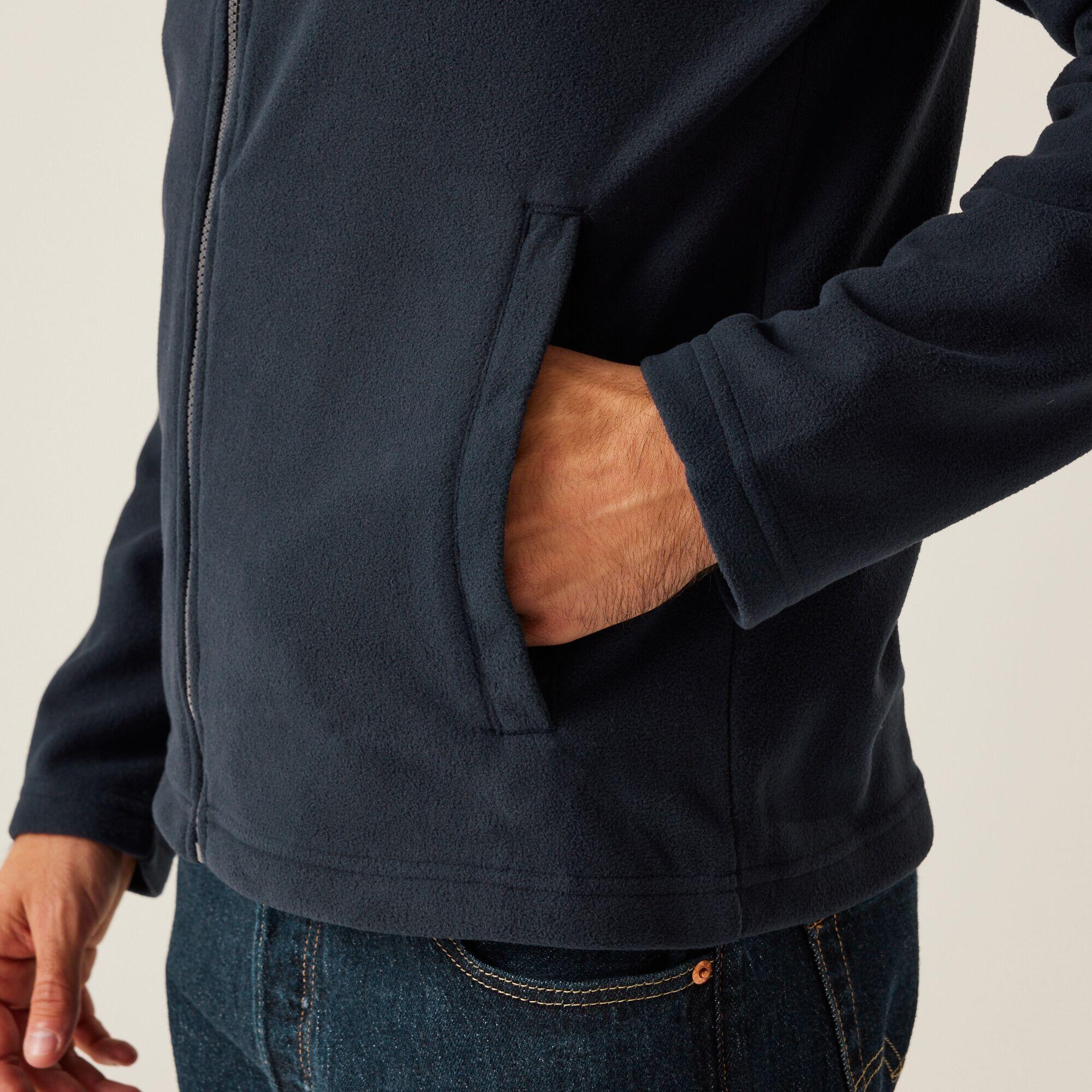 Herren Wandern Fleece - Honestly Made Recycled Full Zip Microfleece, blau 4/5