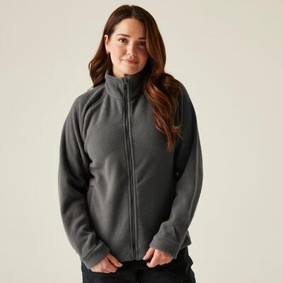 Fleece dames wandelen zip-up hoge kraag