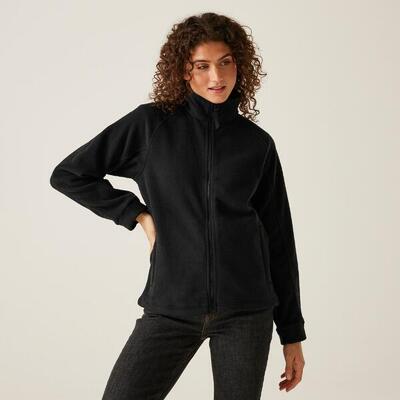 Fleece dames wandelen zip-up hoge kraag
