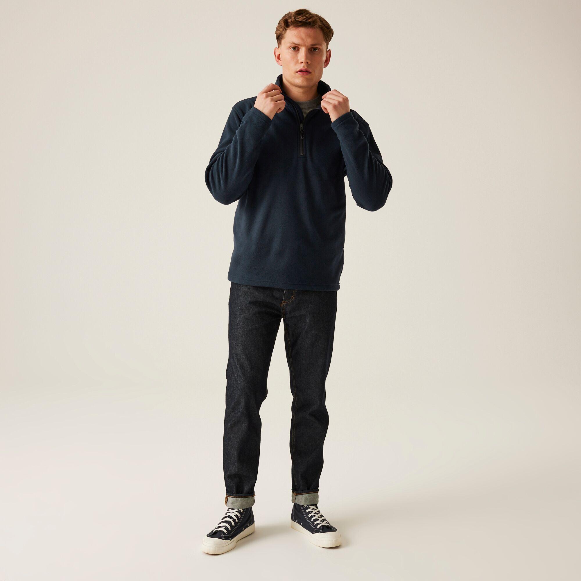 Polaire - Honestly Made Recycled Half Zip Bleu Marine homme 3/5