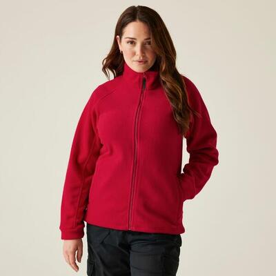 Fleece dames wandelen zip-up hoge kraag
