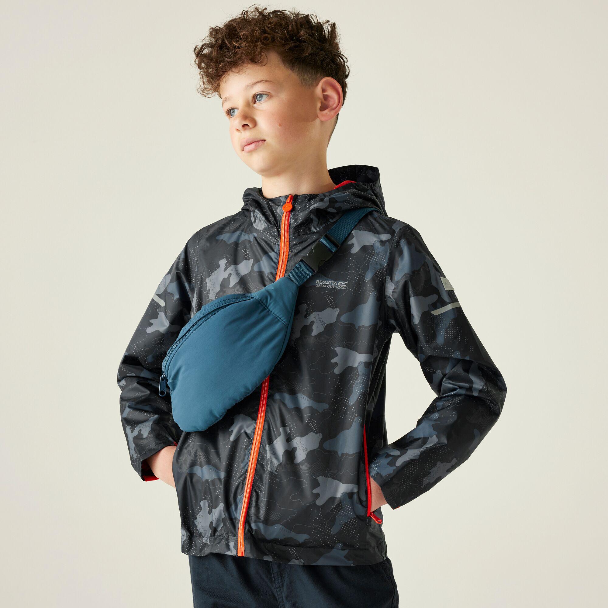 Kurtka turystyczna przeciwdeszczowa dziecięca Printed Lever wodoodporna