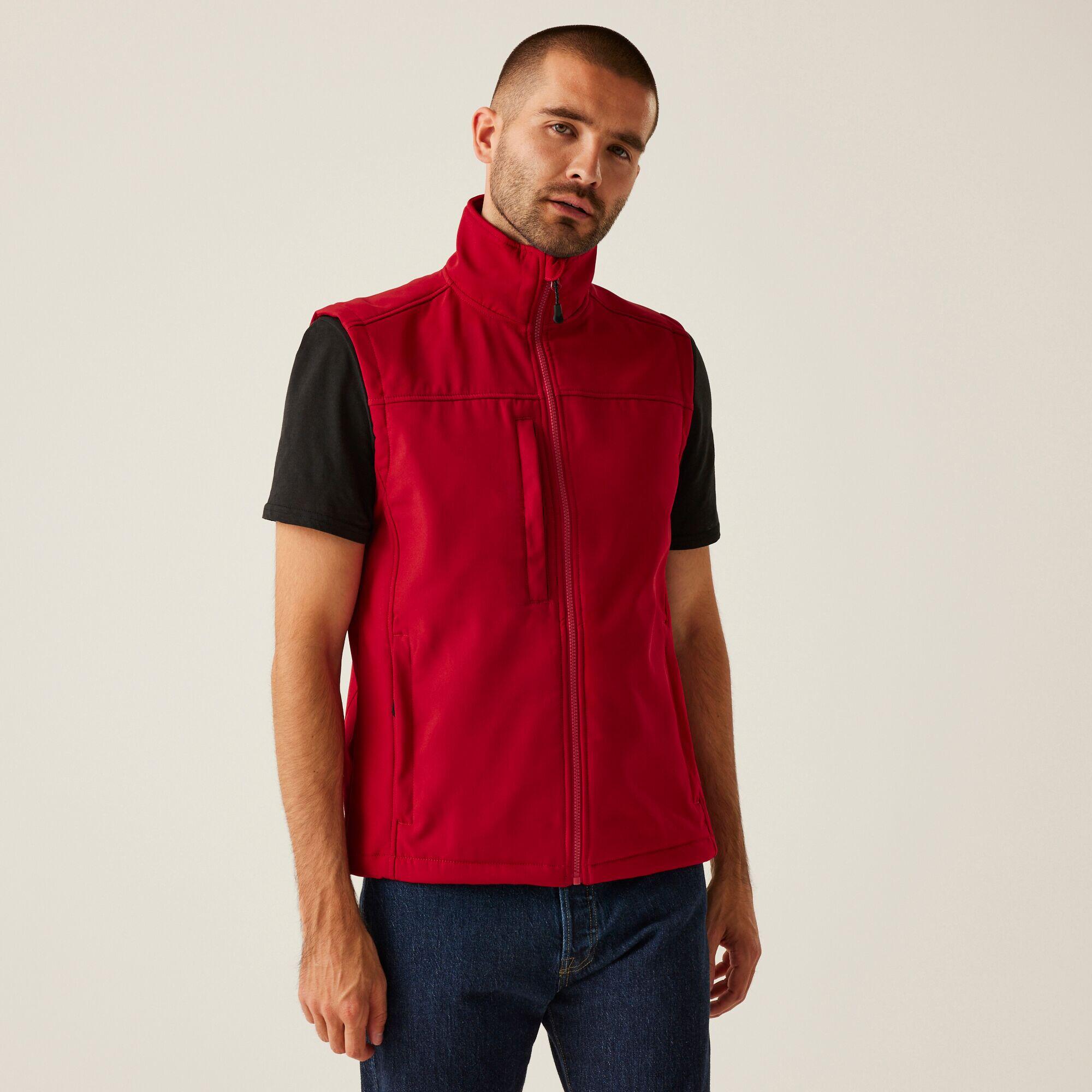 Winddicht softshellvest voor heren, fleece gevoerde bovenkleding