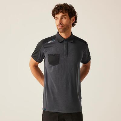 T-shirt korte mouwen hiking heren met borstzak en wicking