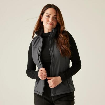 Damen Wandern Jacke - Flux Softshell Bodywarmer, schwarz
