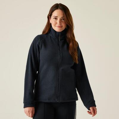 Fleece dames wandelen zip-up hoge kraag