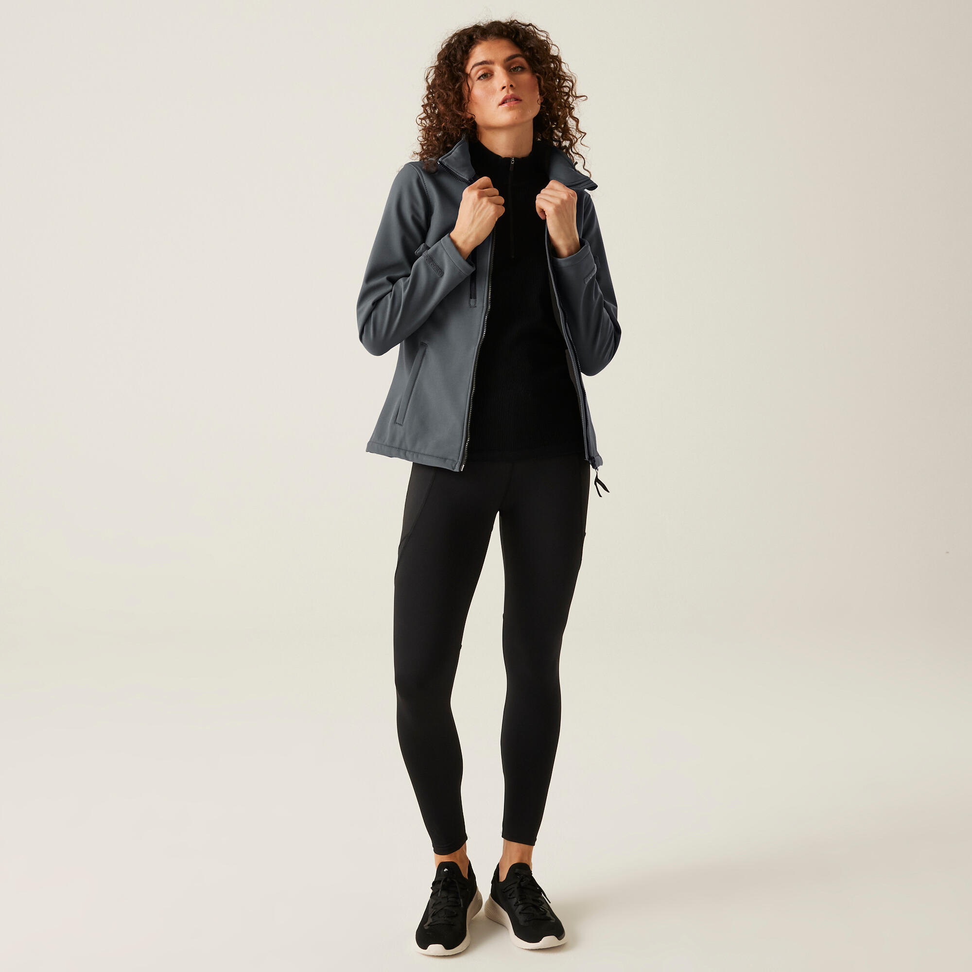 Jas Hiking Dames Waterdicht Ademend Windbestendig 3/6