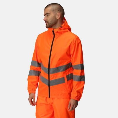 Jas heren reflecterende strepen hooded design