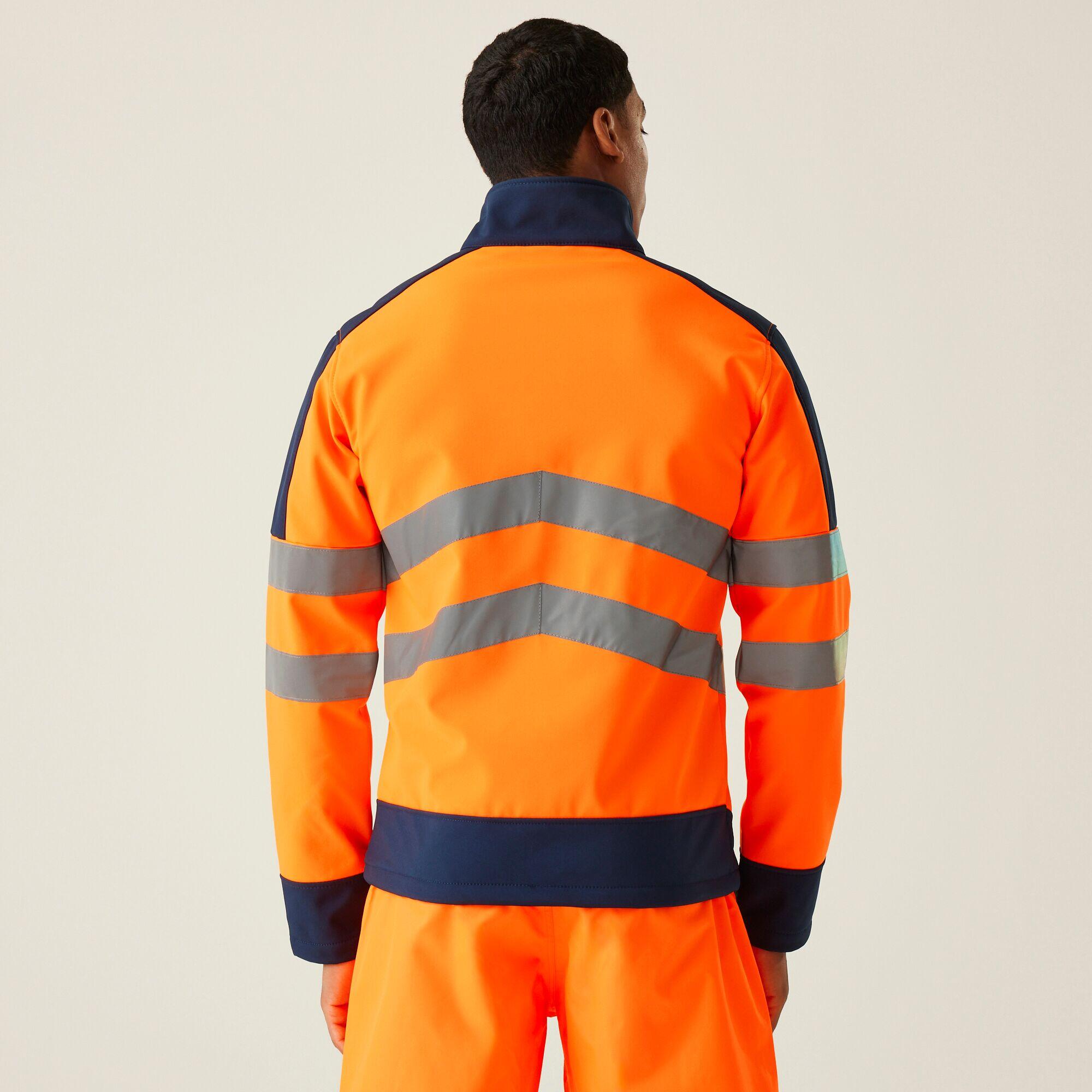 Jas Heren Reflecterende Strepen Zipper Pockets Hi-s Pro 3-layer Softshell 2/5