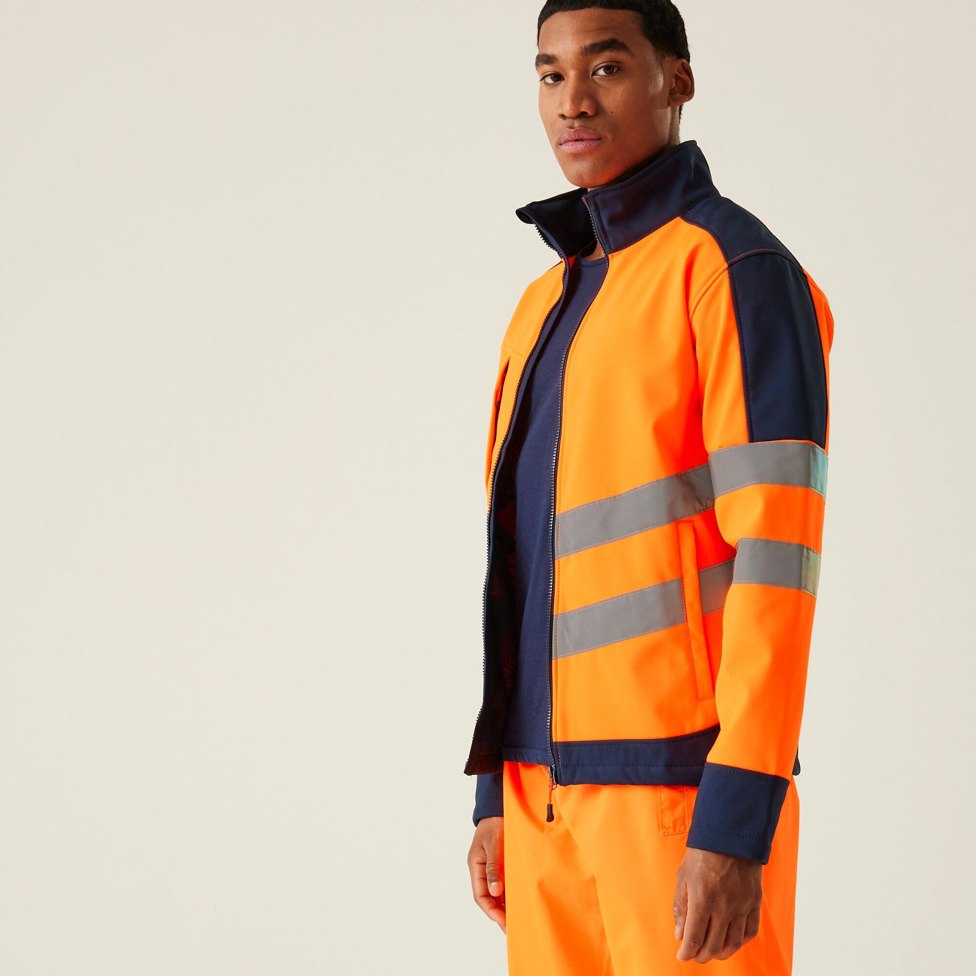Jas Heren Reflecterende Strepen Zipper Pockets Hi-s Pro 3-layer Softshell 5/5
