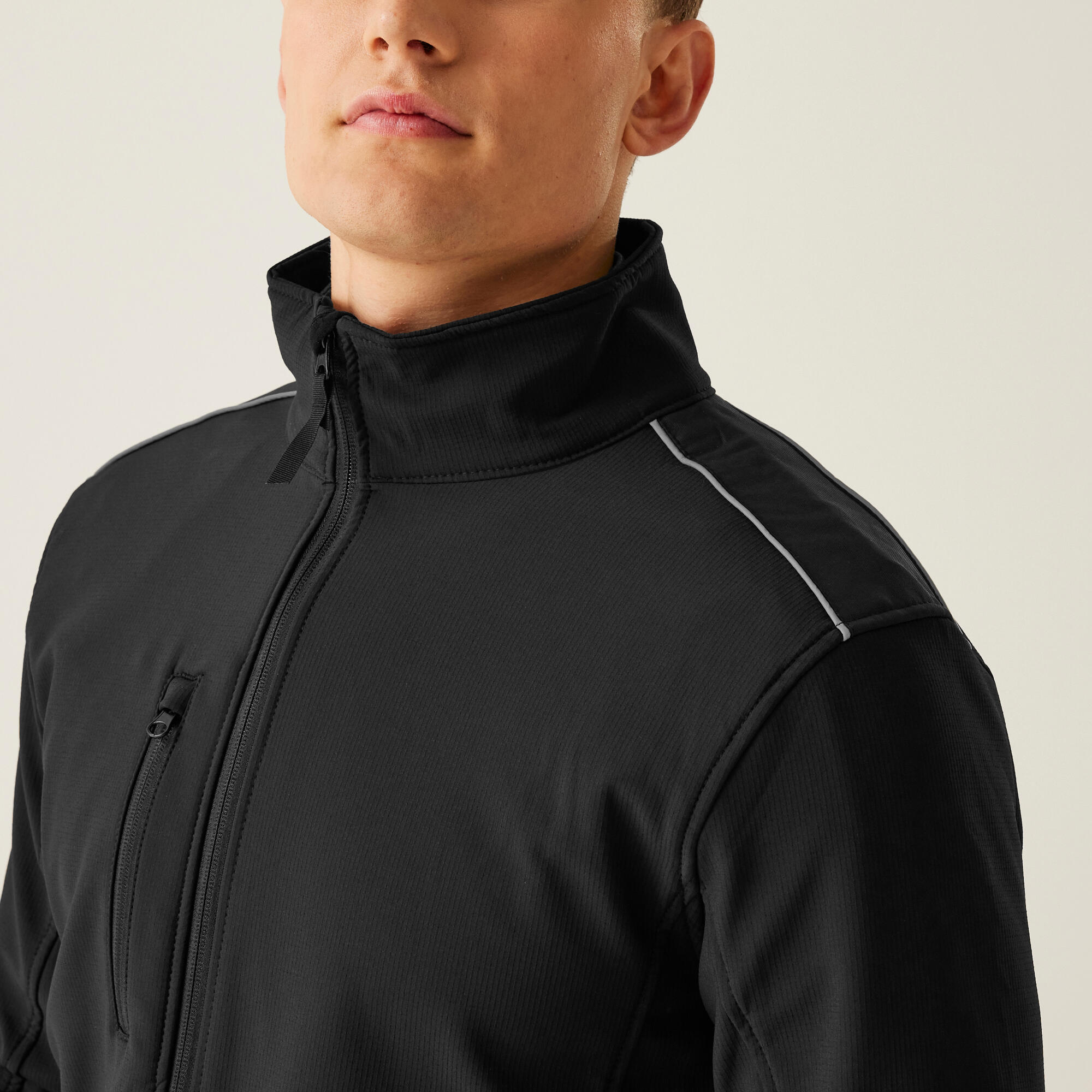 Herren Wandern Jacke - Sandstorm Softshell, schwarz 4/5