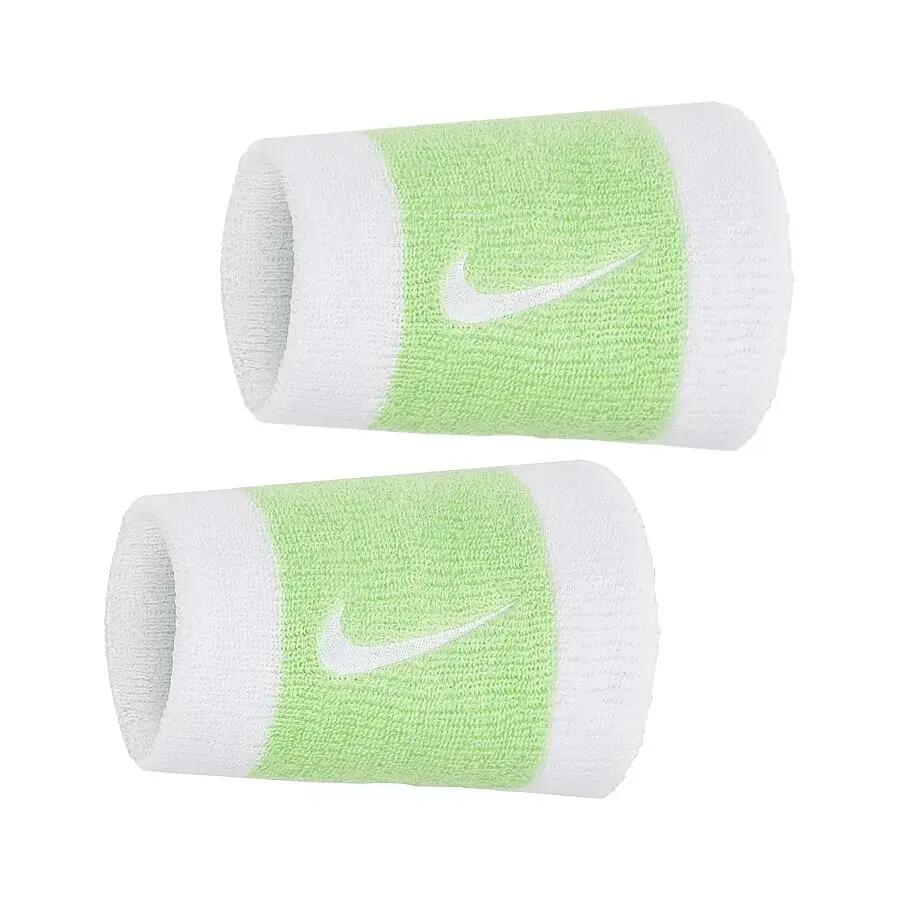 Swoosh Double Wide Wristband (Pack of 2) (White/Green)