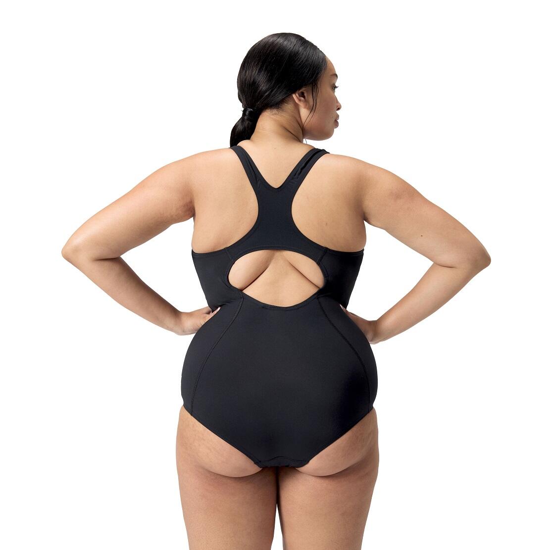 Costume Intero Da Nuoto Donna Speedo Digital Placement Medalist Nero/Fucsia/Papaya - Foderato