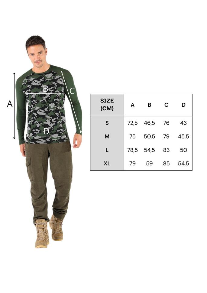 Koszulka męska z długim rękawem z 100% wełny Merino (230 g/m²) Woolona Asker