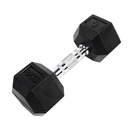 Haltère hexagonal "Hex Dumbbell" en caoutchouc GladiatorFit