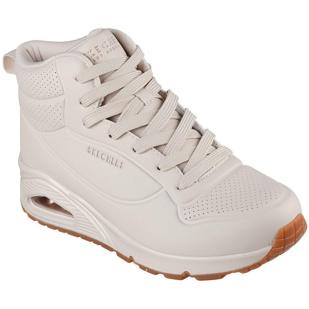 Calçado skechers uno - stand high, bege, mulheres