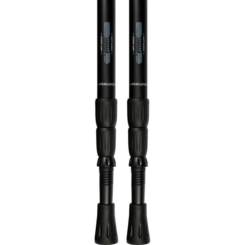 Set bastoane de mers - Reglabile cu precizie 63 - 135 cm - Negre