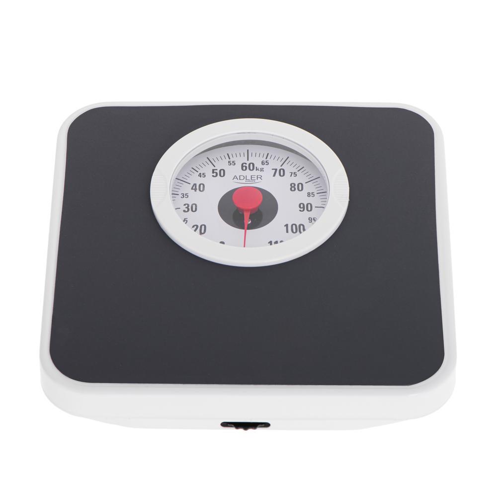 Cantar corporal mecanic Adler AD 8178, Precizie 1 kg (Negru/Alb)