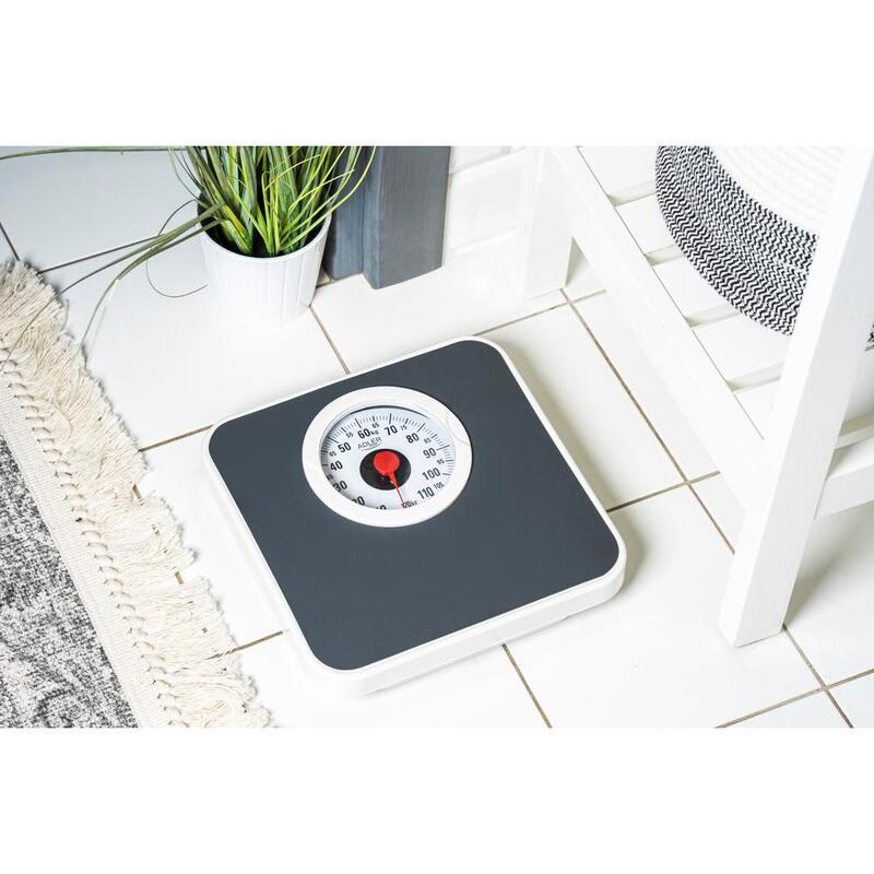 Cantar corporal mecanic Adler AD 8178, Precizie 1 kg (Negru/Alb)