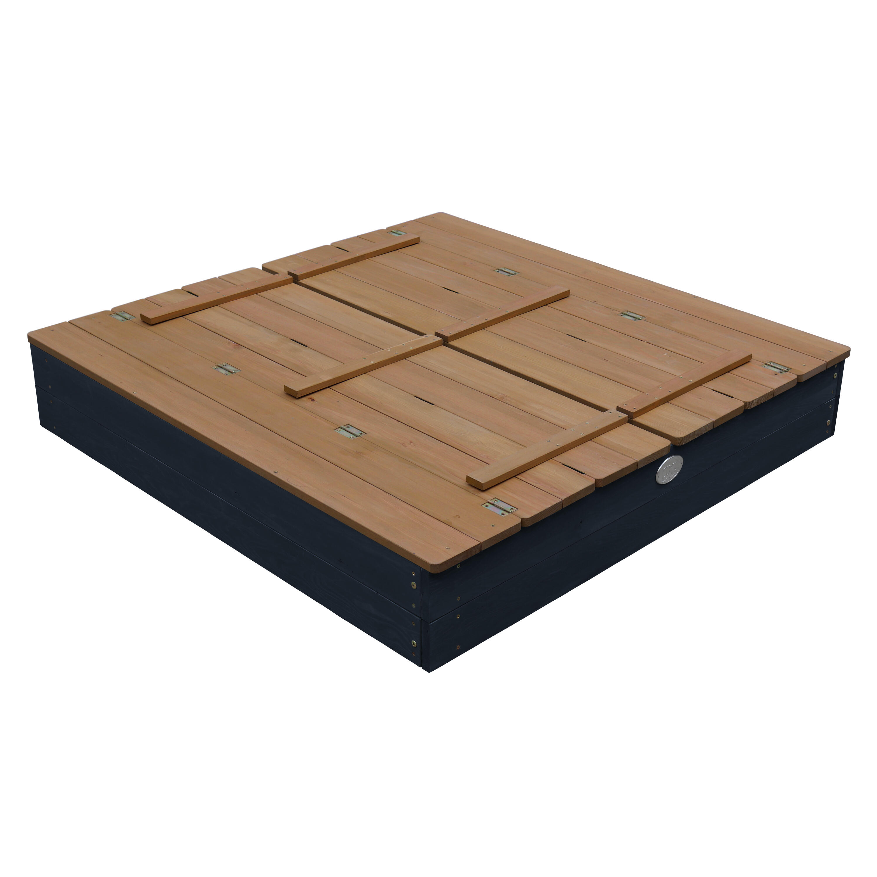 Bac à sable 120 x 120 cm avec bancs, Ella XL, Anthracite/Marron 3/7