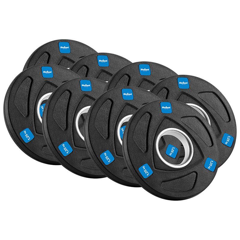 Set discuri olimpice Rebel Active RBA-2113, 30kg (8x 1.25kg, 4x 2.5kg, 2 x5kg)