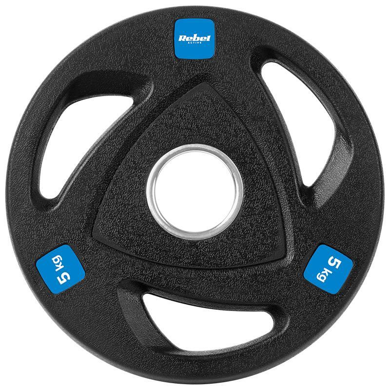 Set 4 Discuri greutate fonta cauciucata Rebel Active RBA-2109, 4 x 5kg
