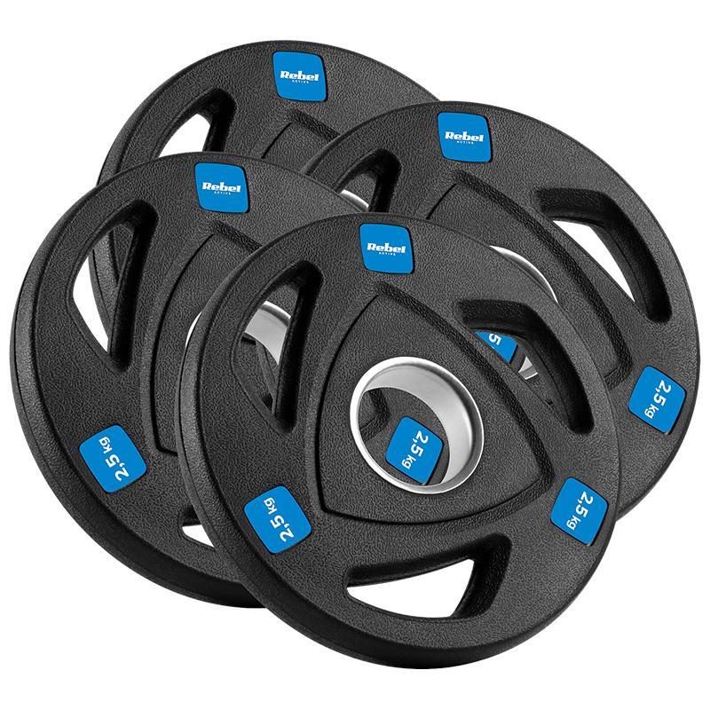 Set discuri olimpice Rebel Active RBA-2113, 30kg (8x 1.25kg, 4x 2.5kg, 2 x5kg)