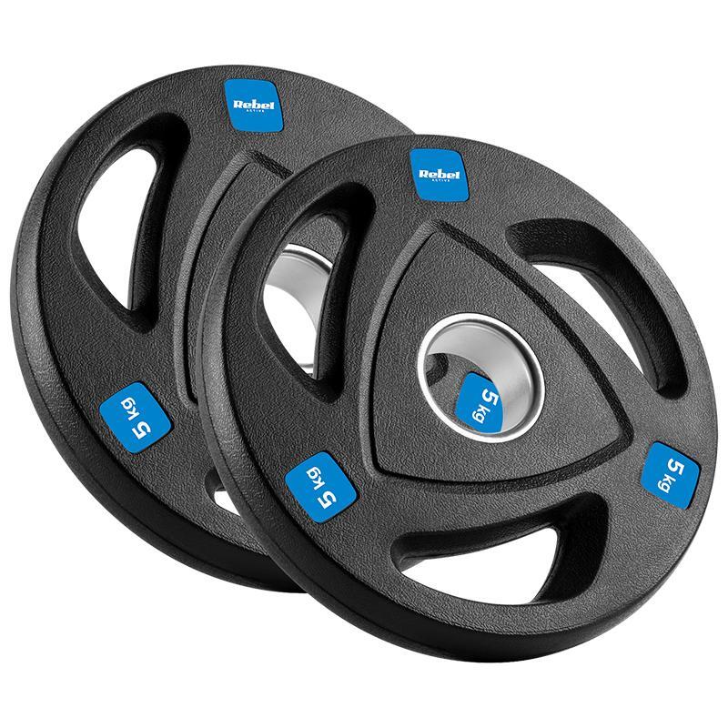Set discuri olimpice Rebel Active RBA-2113, 30kg (8x 1.25kg, 4x 2.5kg, 2 x5kg)