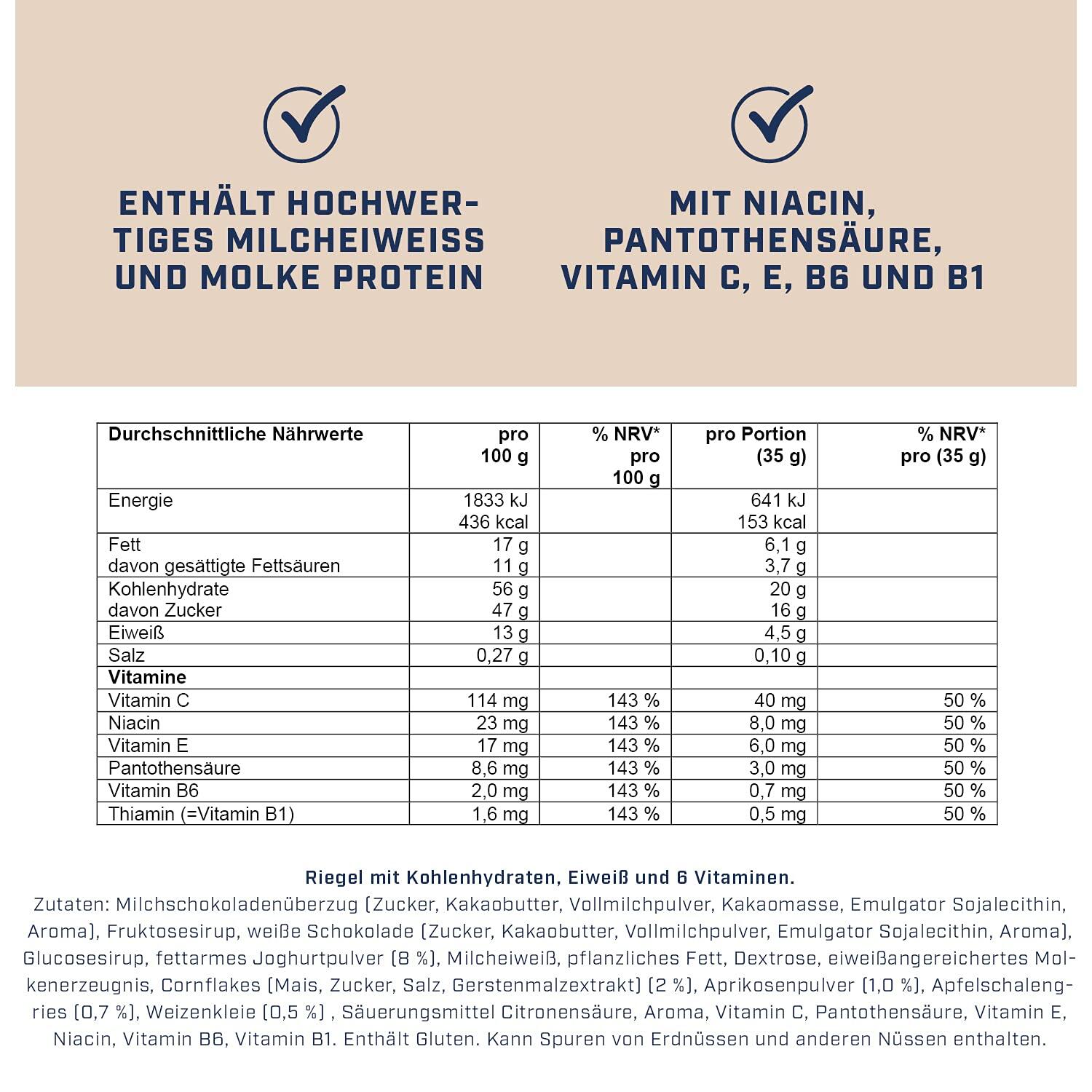 Fitness Bar Joghurt-Müsli, Energieriegel, Carbs, Eiweiß & Vitamine, 24 x 35 g 4/6