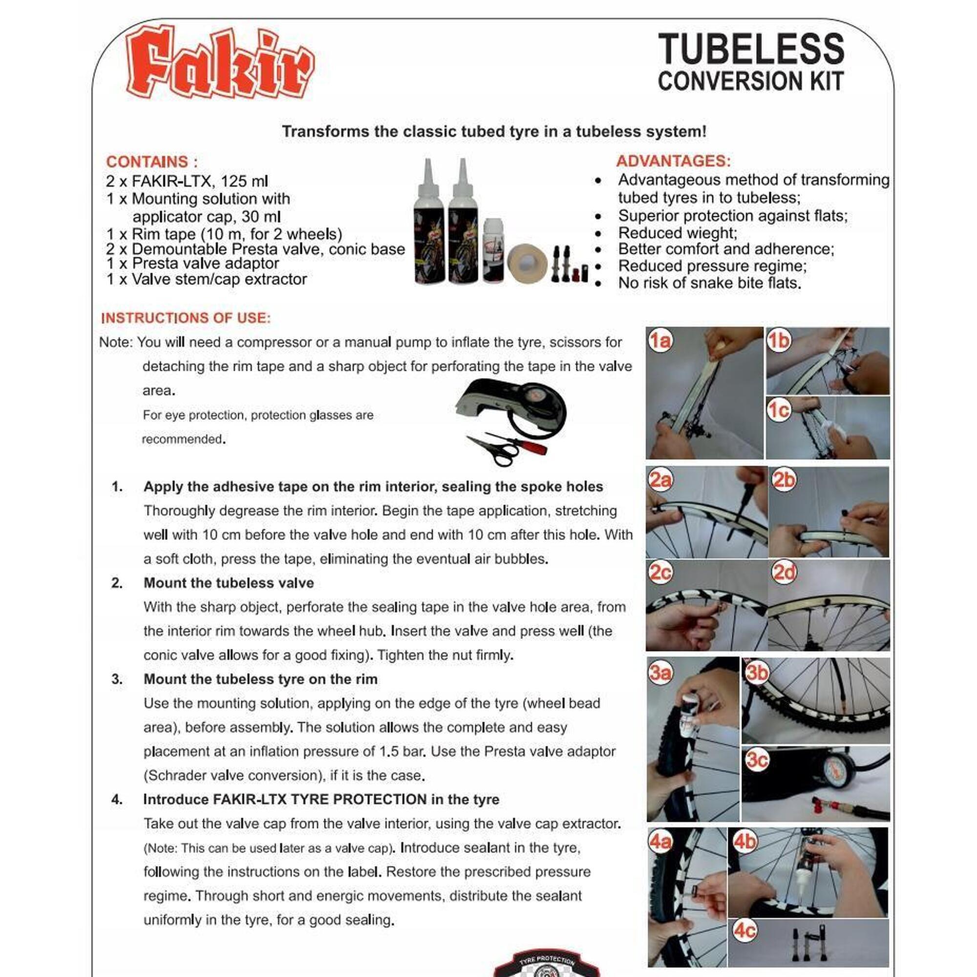 ZESTAW do zmiany OPON rowerowych na BEZDĘTKOWE FAKIR CONVERSION KIT MTB