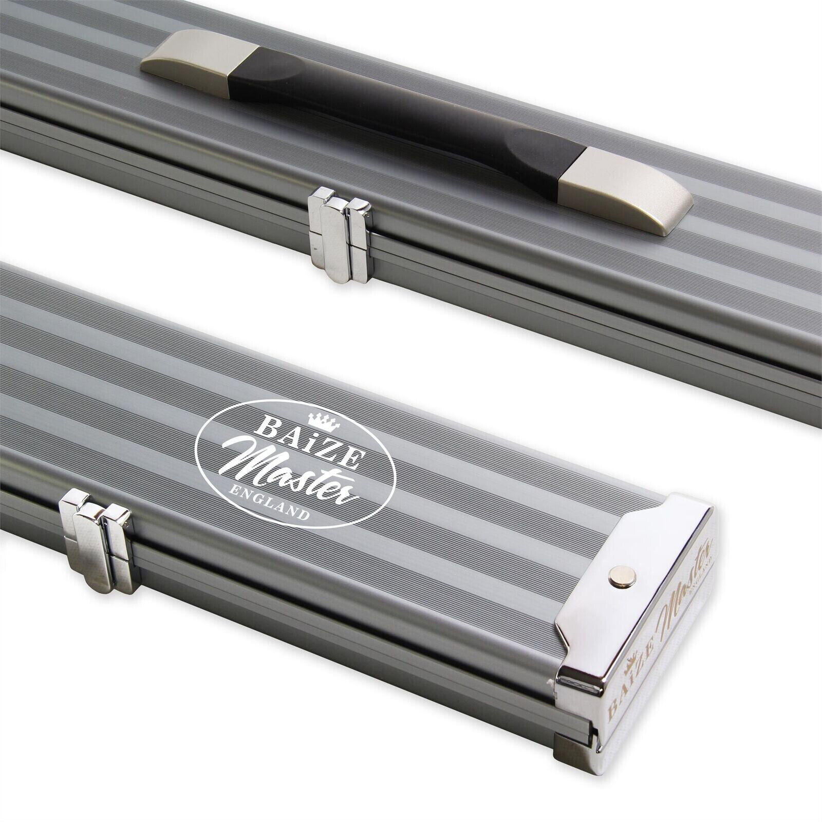 FUNKY CHALK Baize Master 1pc 2 Cue PRO-LINE Aluminium Metal Ends Snooker/Pool Case GREY